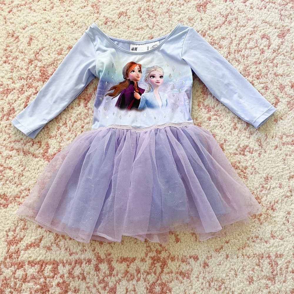 Toddler Girl Long Sleeve Frozen Tulle Dress